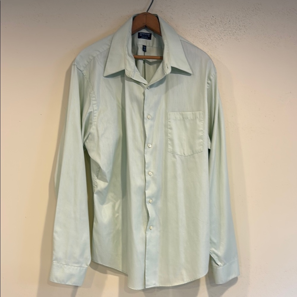 Arrow Green Dress Shirt Classic Collar Long Sleeves